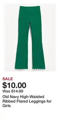 Old Navy Old Navy High-Waisted Ribbed Flared Leggings for Girls offer