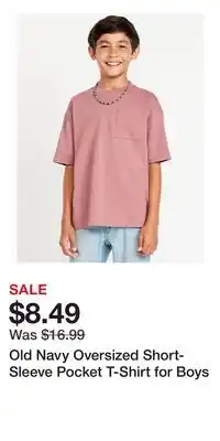 Old Navy Old Navy Oversized Short-Sleeve Pocket T-Shirt for Boys offer