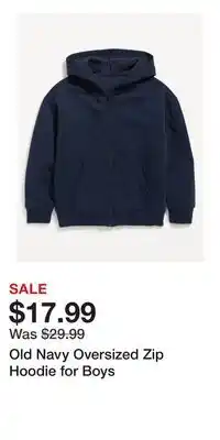 Old Navy Old Navy Oversized Zip Hoodie for Boys offer
