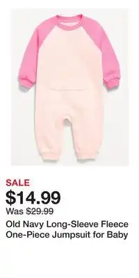 Old Navy Old Navy Long-Sleeve Fleece One-Piece Jumpsuit for Baby offer