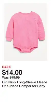 Old Navy Old Navy Long-Sleeve Fleece One-Piece Romper for Baby offer