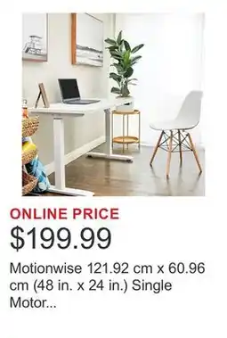 Costco Motionwise 121.92 cm x 60.96 cm (48 in. x 24 in.) Single Motor Height Adjustable Desk offer