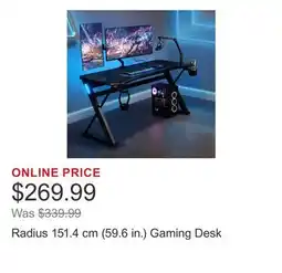 Costco Radius 151.4 cm (59.6 in.) Gaming Desk offer