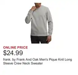 Costco frank. by Frank And Oak Men's Pique Knit Long Sleeve Crew Neck Sweater offer
