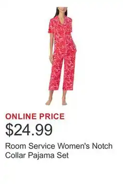 Costco Room Service Women's Notch Collar Pajama Set offer