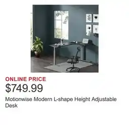 Costco Motionwise Modern L-shape Height Adjustable Desk offer
