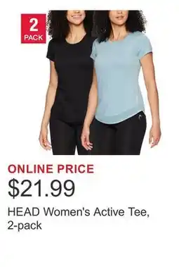Costco HEAD Women's Active Tee, 2-pack offer