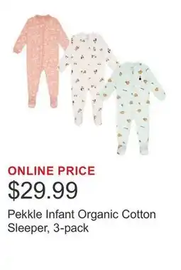 Costco Pekkle Infant Organic Cotton Sleeper, 3-pack offer