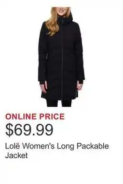 Costco Lolë Women's Long Packable Jacket offer