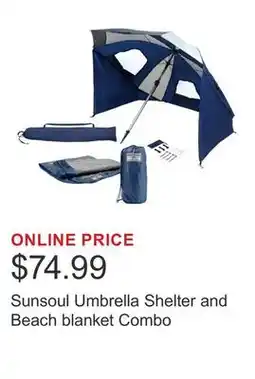 Costco Sunsoul Umbrella Shelter and Beach blanket Combo offer