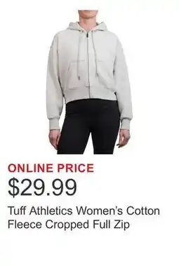 Costco Tuff Athletics Women's Cotton Fleece Cropped Full Zip offer