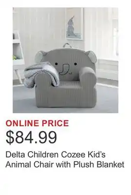 Costco Delta Children Cozee Kid's Animal Chair with Plush Blanket offer