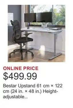 Costco Bestar Upstand 61 cm × 122 cm (24 in. × 48 in.) Height-adjustable Desk with Dual Monitor Arm offer