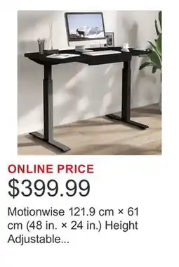 Costco Motionwise 121.9 cm × 61 cm (48 in. × 24 in.) Height Adjustable Standing Desk offer