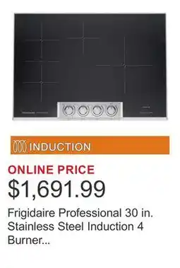 Costco Frigidaire Professional 30 in. Stainless Steel Induction 4 Burner Cooktop with Bridge Element offer