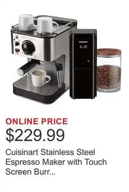 Costco Cuisinart Stainless Steel Espresso Maker with Touch Screen Burr Mill Coffee Grinder offer
