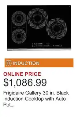Costco Frigidaire Gallery 30 in. Black Induction Cooktop with Auto Pot Detection offer