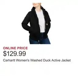 Costco Carhartt Women's Washed Duck Active Jacket offer