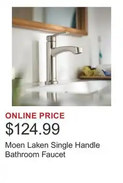 Costco Moen Laken Single Handle Bathroom Faucet offer