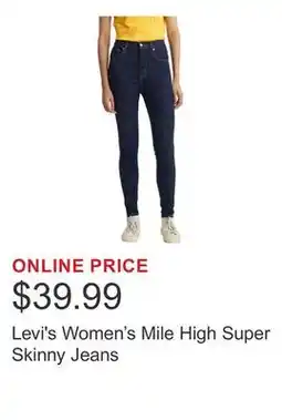 Costco Levi's Women's Mile High Super Skinny Jeans offer