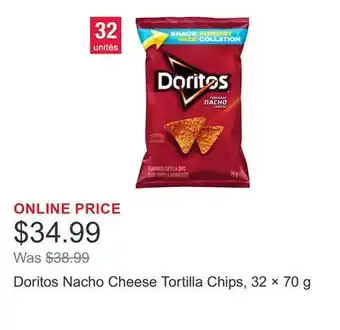 Costco Doritos Nacho Cheese Tortilla Chips, 32 × 70 g offer