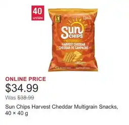 Costco Sun Chips Harvest Cheddar Multigrain Snacks, 40 × 40 g offer