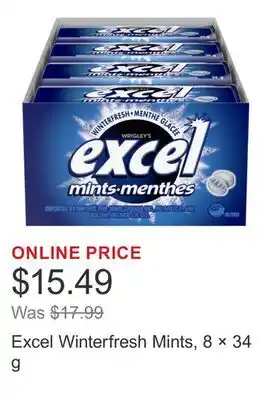 Costco Excel Winterfresh Mints, 8 × 34 g offer