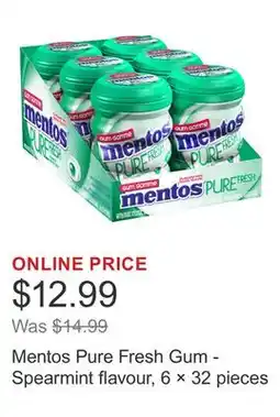 Costco Mentos Pure Fresh Gum - Spearmint flavour, 6 × 32 pieces offer