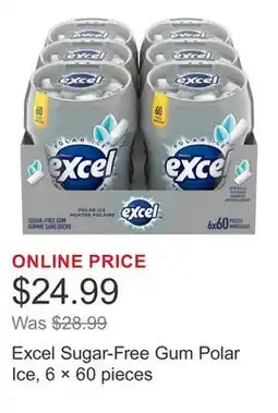 Costco Excel Sugar-Free Gum Polar Ice, 6 × 60 pieces offer