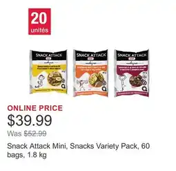 Costco Snack Attack Mini, Snacks Variety Pack, 60 bags, 1.8 kg offer