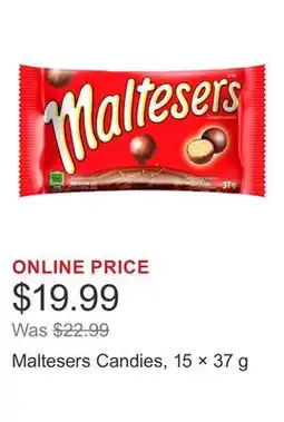 Costco Maltesers Candies, 15 × 37 g offer
