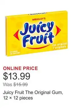 Costco Juicy Fruit The Original Gum, 12 × 12 pieces offer
