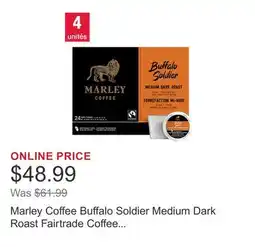 Costco Marley Coffee Buffalo Soldier Medium Dark Roast Fairtrade Coffee K-Cup Pods, 96-count offer