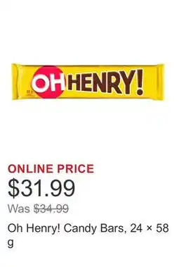 Costco Oh Henry! Candy Bars, 24 × 58 g offer
