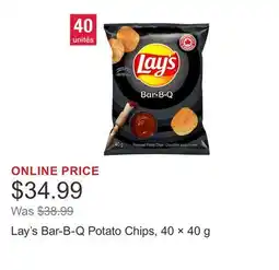 Costco Lay's Bar-B-Q Potato Chips, 40 × 40 g offer