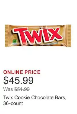 Costco Twix Cookie Chocolate Bars, 36-count offer