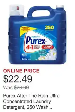 Costco Purex After The Rain Ultra Concentrated Laundry Detergent, 250 Wash Loads offer