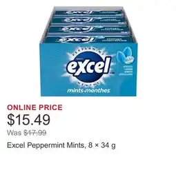 Costco Excel Peppermint Mints, 8 × 34 g offer