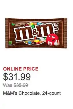 Costco M&M's Chocolate, 24-count offer