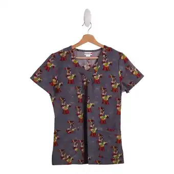 Giant Tiger White Cross Women's Squirrel Printed Scrub Top - S-XXL offer