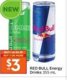 Sobeys Red bull energy drinks offer
