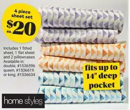Giant Tiger 4 piece sheet set offer