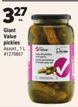 Giant Tiger Giant Value pickles offer