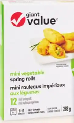 Giant Tiger Giant Value frozen spring rolls offer