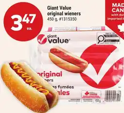 Giant Tiger Giant Value original wieners offer