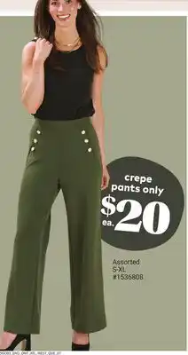 Giant Tiger Crepe pants only offer