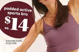 Giant Tiger padded active sports bra offer