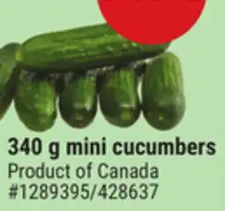Giant Tiger 340 g mini cucumbers offer