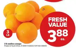 Giant Tiger 3 lb seedless oranges offer