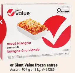 Giant Tiger Giant Value frozen entree offer